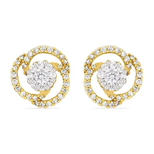 BUY 14K GOLD REAL WHITE DIAMOND GEMSTONE CLASSIC EARRINGS